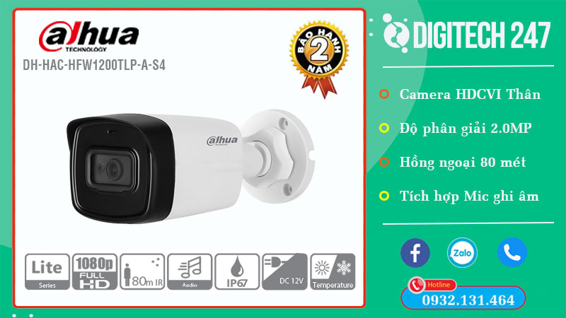 Camera Dahua HAC-HFW1200TLP-A-S4
