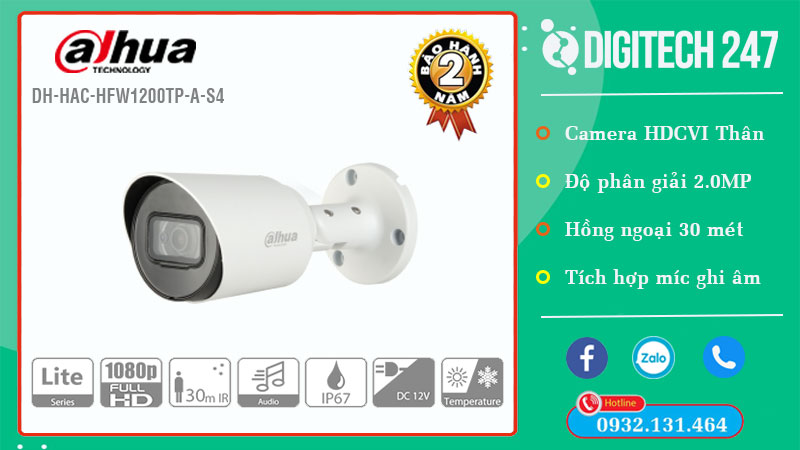 Camera Dahua HAC-HFW1200TP-A-S4